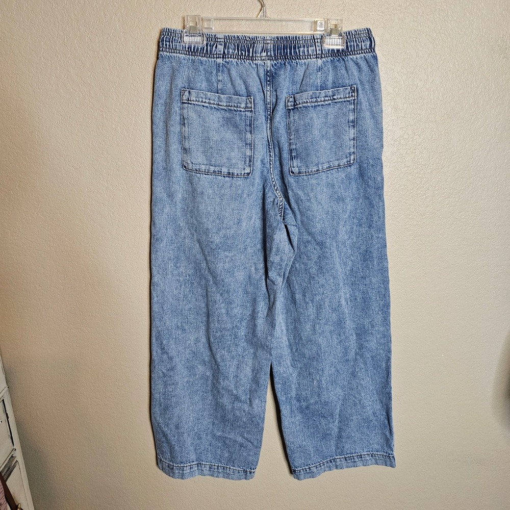 GAP Wide Leg Drawstring Denim Jeans Light Blue - Picture 4 of 10
